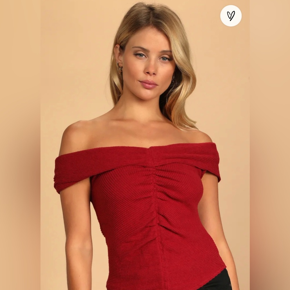 Free People red off the shoulder top XS